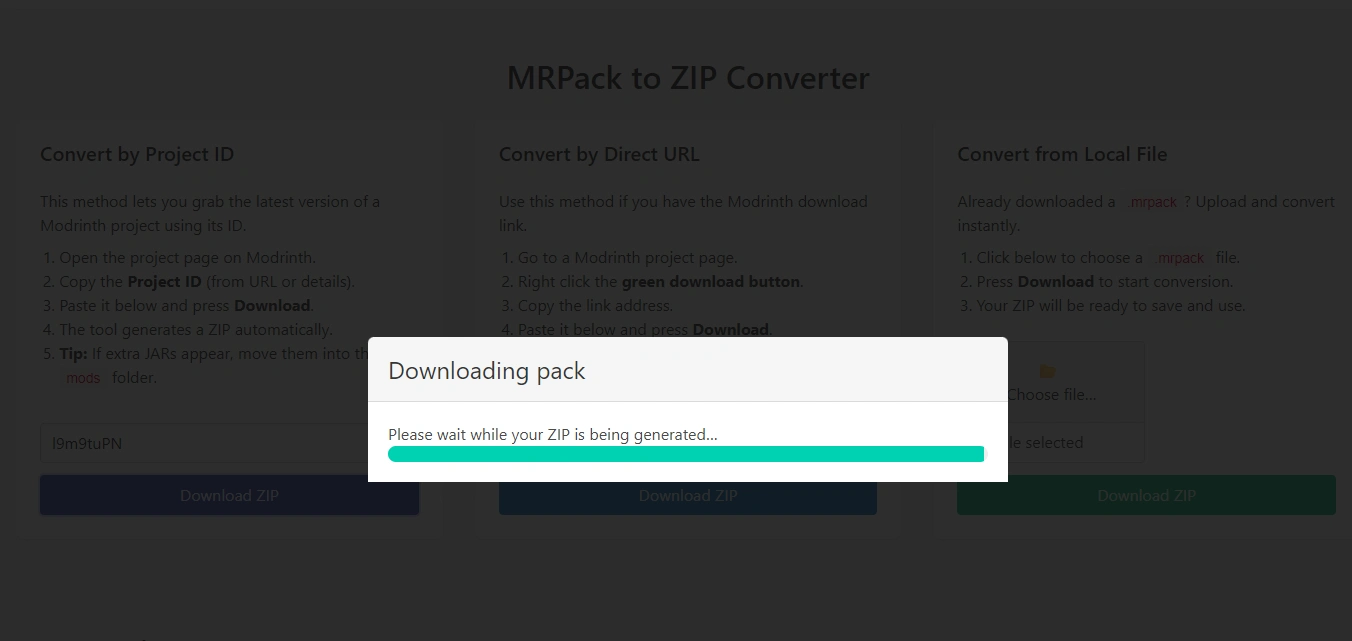 Downloading progress