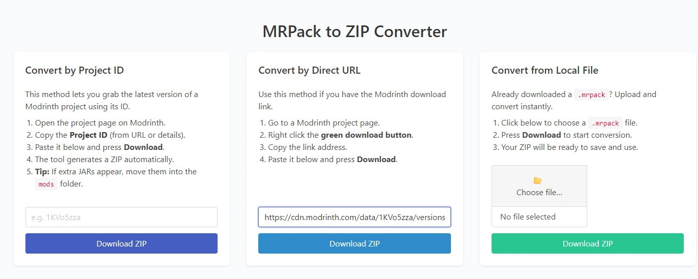 Paste URL into converter